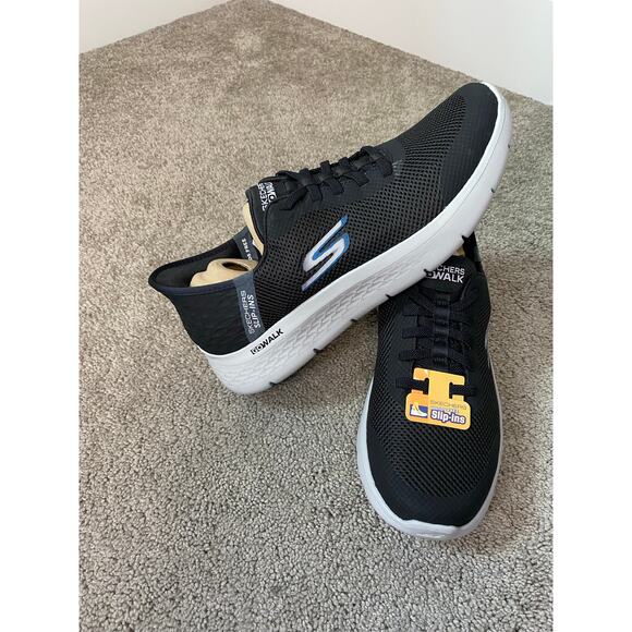 New Skechers Men Slip-In Go Walk Men's Sneakers, Black Size 9.5 - Picture 1 of 4